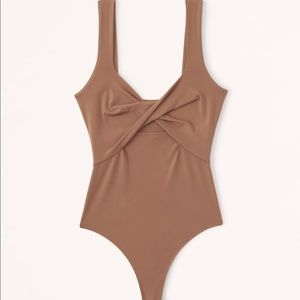 Abercrombie & Fitch Slinky Cutout Bodysuit Brown Size Large